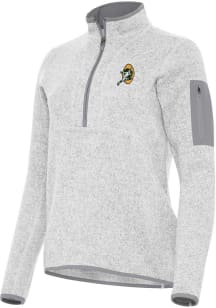 Antigua Green Bay Packers Womens Grey Fortune Qtr Zip