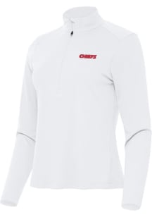 Antigua Kansas City Chiefs Womens White Tribute Qtr Zip Pullover