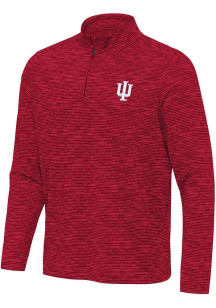 Antigua Indiana Hoosiers Mens Cardinal Determined Long Sleeve Qtr Zip Pullover