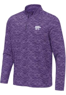 Antigua K-State Wildcats Mens Purple Determined Long Sleeve Qtr Zip Pullover