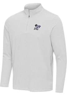 Antigua K-State Wildcats Mens White Pave Long Sleeve Qtr Zip Pullover