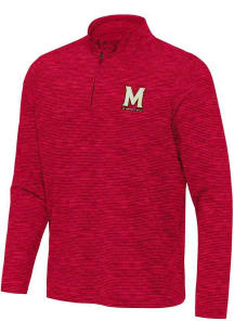 Antigua Maryland Terrapins Mens Red Determined Long Sleeve Qtr Zip Pullover