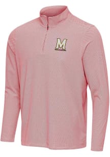 Antigua Maryland Terrapins Mens Red Pave Long Sleeve Qtr Zip Pullover