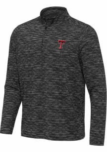 Antigua Texas Tech Red Raiders Mens Black Determined Long Sleeve Qtr Zip Pullover