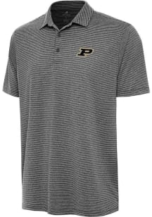 Antigua Purdue Boilermakers Mens Black Scheme Short Sleeve Polo