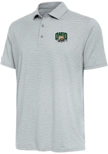 Antigua Ohio Bobcats Mens Grey Scheme Short Sleeve Polo