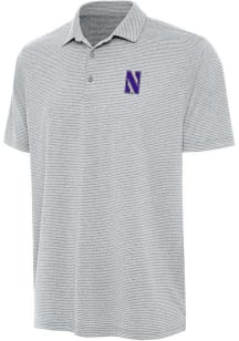 Antigua Northwestern Wildcats Mens Grey Scheme Short Sleeve Polo