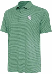 Antigua Michigan State Spartans Mens Green Scheme Short Sleeve Polo