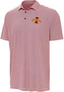 Antigua Iowa State Cyclones Mens Crimson Twine Short Sleeve Polo
