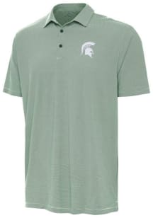 Antigua Michigan State Spartans Mens Green Twine Short Sleeve Polo