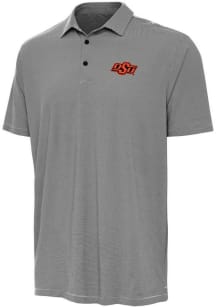 Antigua Oklahoma State Cowboys Mens Black Twine Short Sleeve Polo