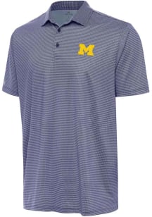 Antigua Michigan Wolverines Mens Blue Rings Short Sleeve Polo