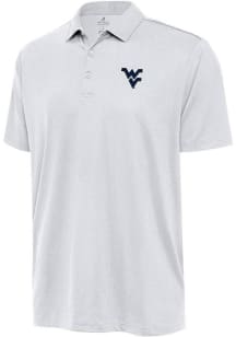 Antigua West Virginia Mountaineers Mens White Ellipse Short Sleeve Polo
