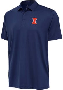 Antigua Illinois Fighting Illini Mens Navy Blue Ellipse Short Sleeve Polo