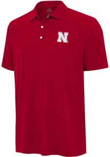 Antigua Nebraska Cornhuskers Mens Red Western Short Sleeve Polo