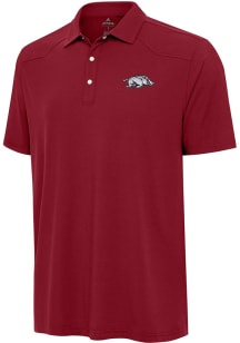 Antigua Arkansas Razorbacks Mens Red Western Short Sleeve Polo
