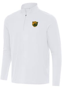 Antigua Baylor Bears Mens White Intent Design Long Sleeve Qtr Zip Pullover