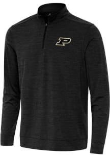 Antigua Purdue Boilermakers Mens Black Bright Long Sleeve Qtr Zip Pullover