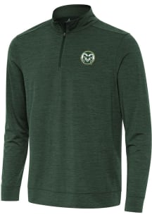 Antigua Colorado State Rams Mens Green Bright Long Sleeve Qtr Zip Pullover