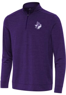 Antigua Tarleton State Texans Mens Purple Bright Long Sleeve Qtr Zip Pullover