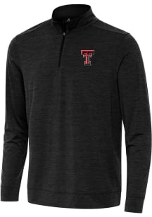 Antigua Texas Tech Red Raiders Mens Black Bright Long Sleeve Qtr Zip Pullover