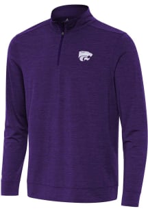 Antigua K-State Wildcats Mens Purple Bright Long Sleeve Qtr Zip Pullover