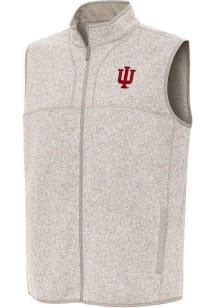 Antigua Indiana Hoosiers Mens Oatmeal Fortune Sleeveless Jacket