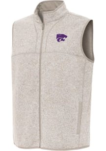 Antigua K-State Wildcats Mens Oatmeal Fortune Sleeveless Jacket