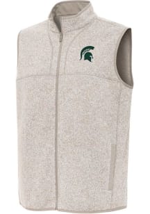 Antigua Michigan State Spartans Mens Oatmeal Fortune Sleeveless Jacket