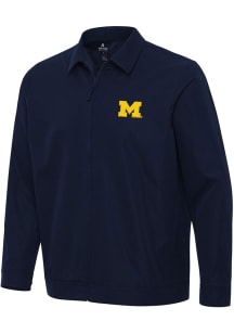 Antigua Michigan Wolverines Mens Blue Pivot Light Weight Jacket