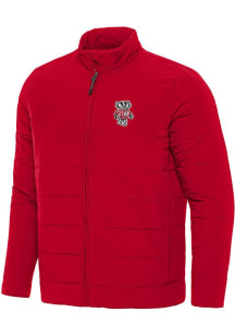 Mens Wisconsin Badgers Antigua Mens Swelter Heavyweight Jacket - Red