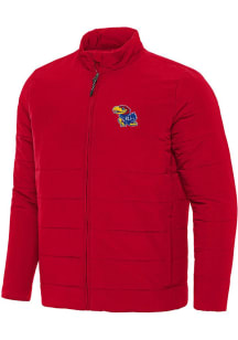 Mens Kansas Jayhawks Antigua Mens Swelter Heavyweight Jacket - Red