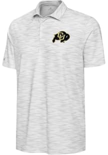 Antigua Colorado Buffaloes Mens White Swell Short Sleeve Polo