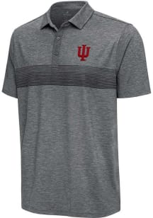 Antigua Indiana Hoosiers Mens Grey Dashing Short Sleeve Polo