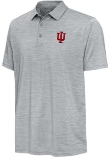 Antigua Indiana Hoosiers Mens Grey Hidden Blooming Short Sleeve Polo
