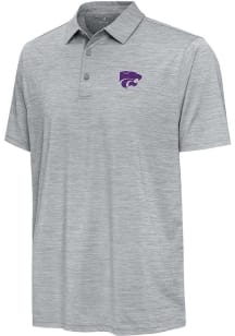 Antigua K-State Wildcats Mens Grey Hidden Blooming Short Sleeve Polo