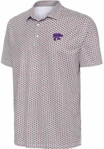 Antigua K-State Wildcats Mens White Star Short Sleeve Polo
