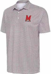 Antigua Maryland Terrapins Mens White Star Short Sleeve Polo