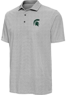 Antigua Michigan State Spartans Mens Black Pave Short Sleeve Polo