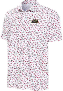 Antigua Notre Dame Fighting Irish Mens White Independence Short Sleeve Polo