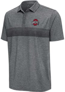 Antigua Ohio State Buckeyes Mens Grey Dashing Short Sleeve Polo