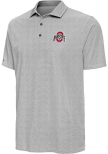 Antigua Ohio State Buckeyes Mens Black Pave Short Sleeve Polo
