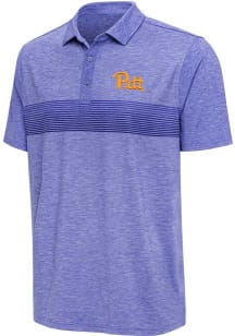Antigua Pitt Panthers Mens Blue Dashing Short Sleeve Polo