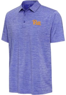 Antigua Pitt Panthers Mens Blue Hidden Blooming Short Sleeve Polo