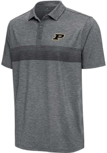 Antigua Purdue Boilermakers Mens Grey Dashing Short Sleeve Polo