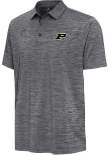 Antigua Purdue Boilermakers Mens Grey Hidden Blooming Short Sleeve Polo