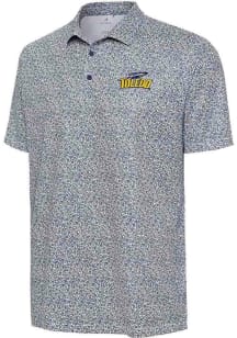 Antigua Toledo Rockets Mens Navy Blue Field Ditsy Short Sleeve Polo