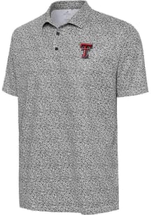 Antigua Texas Tech Red Raiders Mens Black Field Ditsy Short Sleeve Polo