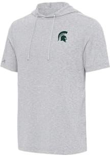 Antigua Michigan State Spartans Grey Member Short Sleeve Hoods