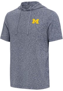 Antigua Michigan Wolverines Blue Member Short Sleeve Hoods